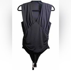 Express Body Contour Compression Empire V-Neck Thong Bodysuit